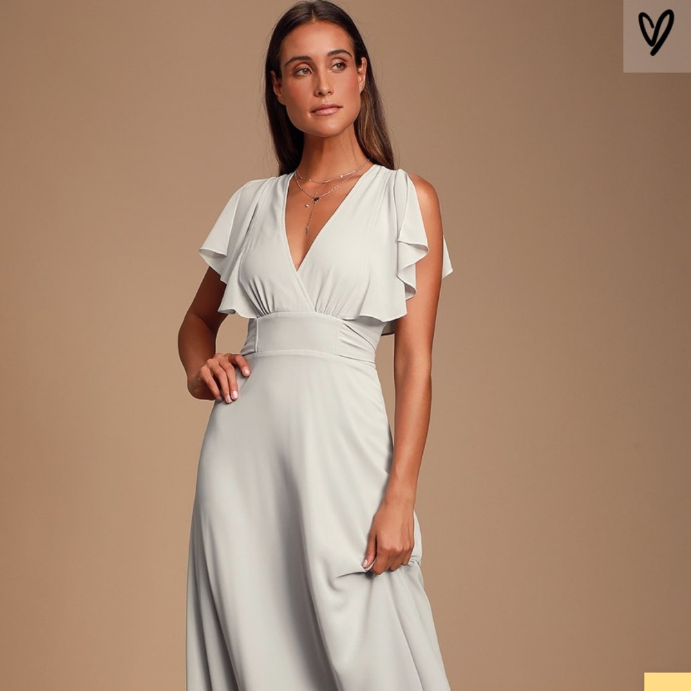 Used Dearly Loved bridesmaid dress in Light Grey
